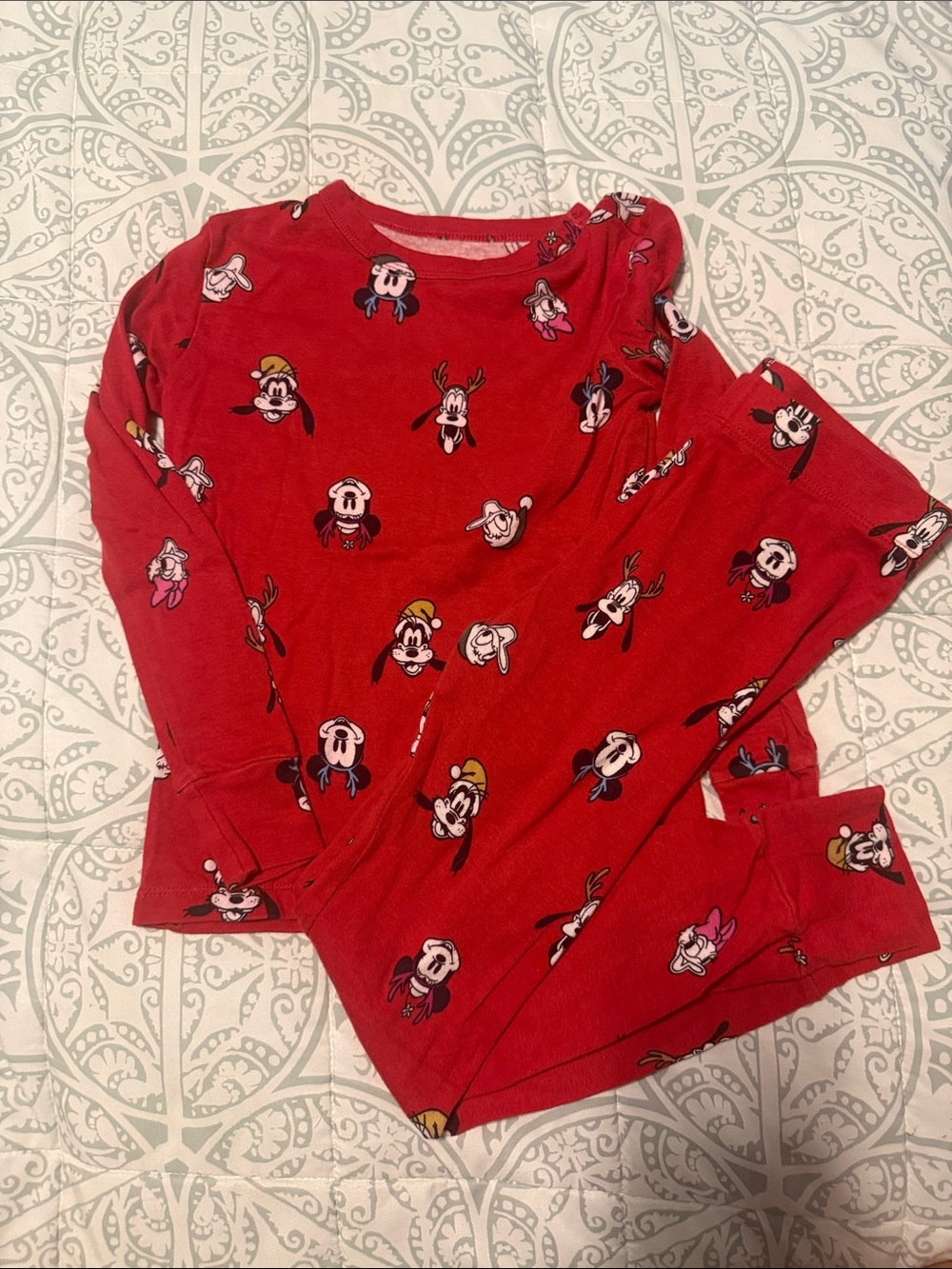 GAP Red Disney Character Long Sleeve Pajama Set